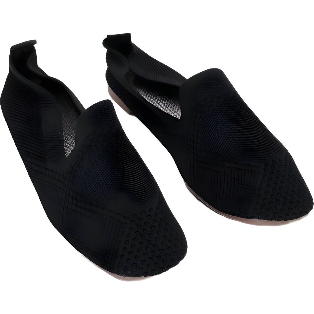 Women's ROSY Perforated Mesh Square-Toe Flats Black US 8.5